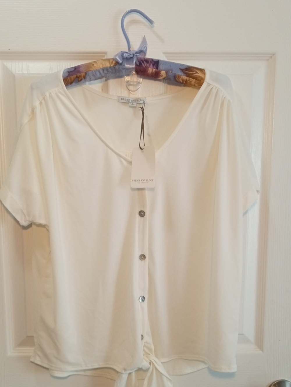 GREEN ENVELOPE BLOUSE
